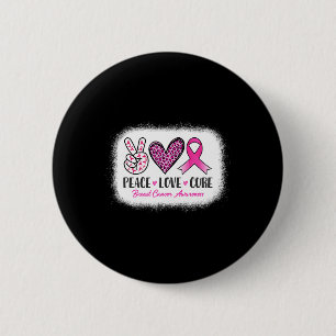 Peace Love Cure Leopard Breast Cancer Awareness Ronde Button 5,7 Cm
