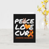 Peace Love Cure - Leukemia Awareness Kaart (Gele Bloem)