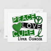 Peace Love Cure Liver Cancer Briefkaart (Voorkant / Achterkant)
