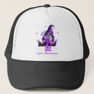 Peace Love Cure Lupus Awareness Paars Ribbon Trucker Pet