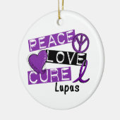 Peace Love Cure Lupus Keramisch Ornament (Links)