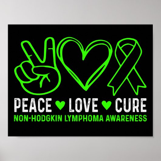 Peace Love Cure Lymphoma Awareness Support Poster (Voorkant)