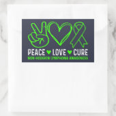 Peace Love Cure Lymphoma Awareness Support Rechthoekige Sticker (Tas)