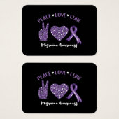 Peace Love Cure Migraine Awareness Ruban (Devant & derrière)