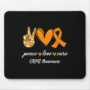Peace Love Cure Oranje Ribbon Crps Bewustzijnsgesc Muismat
