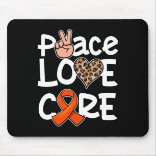 Peace Love Cure Oranje Ribbon Leukemia Awareness Muismat