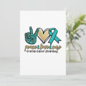 Peace Love Cure Ovarian Cancer Awareness Save The Date (Staand voorkant)