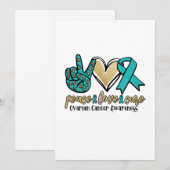Peace Love Cure Ovarian Cancer Awareness Save The Date (Voorkant / Achterkant)