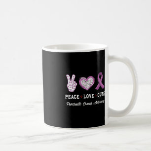 Peace Love cure Pancreaskanker bewustzijn mannen w Koffiemok
