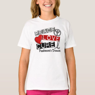 PEACE LOVE CURE PARKINSONS ZIEKTE T-SHIRT