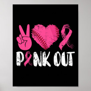 Peace Love Cure Pink Out Borstkanker van Bysebyll Poster