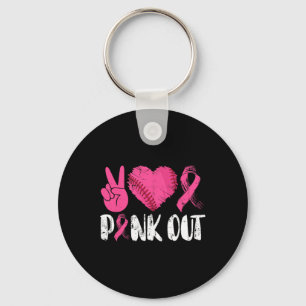 Peace Love Cure Pink Out Borstkanker van Bysebyll Sleutelhanger