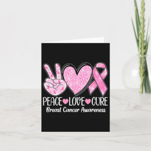 Peace Love Cure Pink Ribbon Breast Cancer Awarenes Kaart