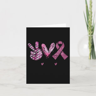 Peace Love Cure Pink Ribbon Cancer Breast Awarenes Kaart