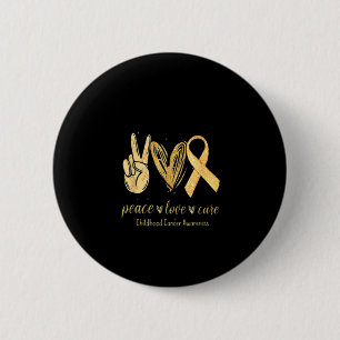 Peace Love Cure Ribbon Childhood Cancer Awareness Ronde Button 5,7 Cm