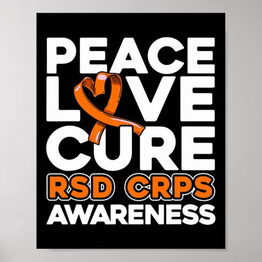 Peace Love Cure RSD CRPS Bewustzijn Poster (Voorkant)