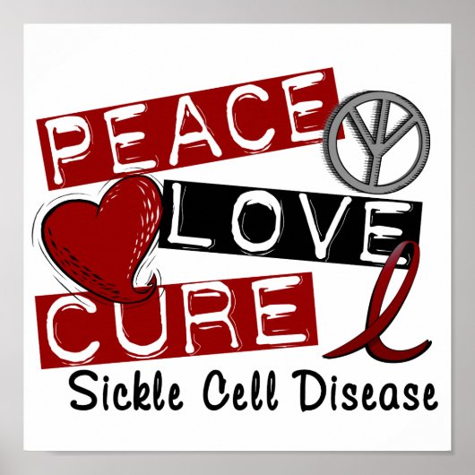 Peace Love Cure Sickle Cell Disease Poster (Voorkant)