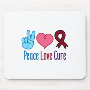 Peace Love Cure Sikkelcelanemie Awareness SCD Muismat