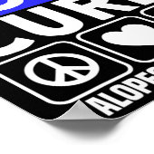 Peace Love Cure Support Alopecia Awareness Ribbon Poster (Hoek)