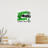 Peace Love Cure Traumatic Brain Injury TBI Poster (Keuken)