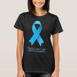 Peace Love Cure Type 1 Diabetes Awareness T1d Diab T-shirt