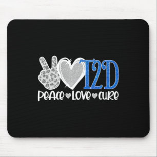 Peace Love Cure Type 2 Diabetes Awareness T2D Blue Muismat