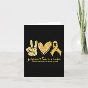 Peace Love Cure Yellow Ribbon Childhood Cancer Awa Kaart