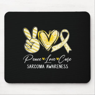 Peace Love Cure Yellow Ribbon Sarcoma Awareness Muismat