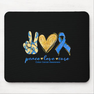 Peace Love Cures Ribbon Colon Cancer Awareness Sup Muismat