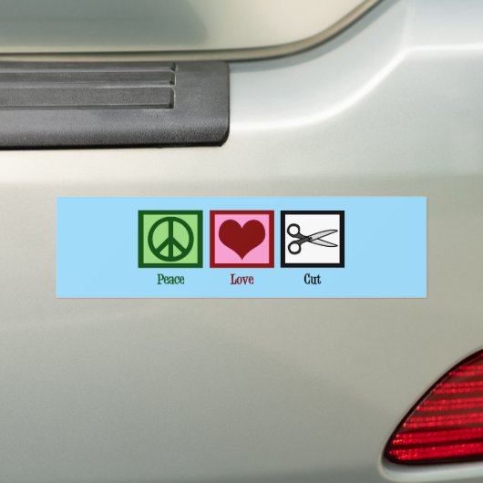 Peace Love Cut Bumpersticker (Op auto)