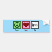 Peace Love Cut Bumpersticker (Voorkant)