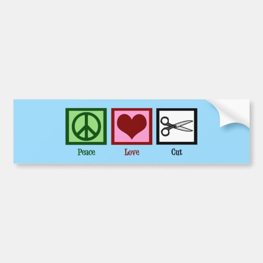 Peace Love Cut Bumpersticker (Voorkant)
