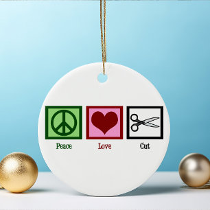 Peace Love Cut Keramisch Ornament