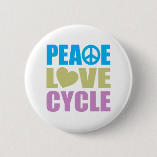 Peace Love Cycle Ronde Button 5,7 Cm