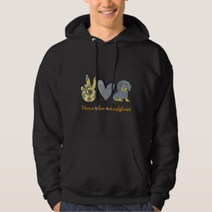 Peace Love Dachshund Dog Funny Dachshund Lover Hoodie