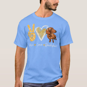 Peace Love Dachshund Hondenliefhebbers T-shirt