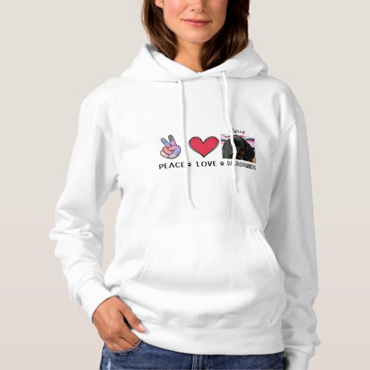 Peace Love Dachshunds Amoureux de les chiens Sweat (Devant)