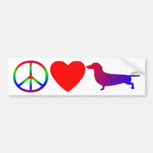 Peace Love Dachshunds Bumpersticker