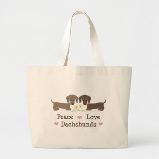 Peace Love Dachshunds Canvas tas