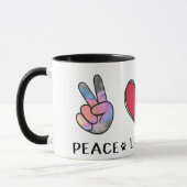 Peace Love Dachshunds Chien Propriétaires Mug (Gauche)