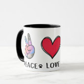 Peace Love Dachshunds Chien Propriétaires Mug (Devant gauche)