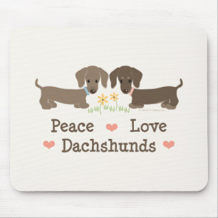 Peace Love Dachshunds Mousepad Muismat