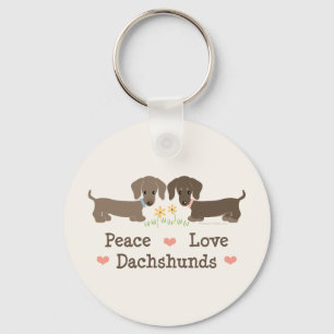 Peace Love Dachshunds Sleutelhanger