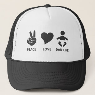 Peace Love Dad Life Funny New Dad Vaderdag Trucker Pet