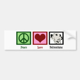Peace Love Dalmatians Bumpersticker