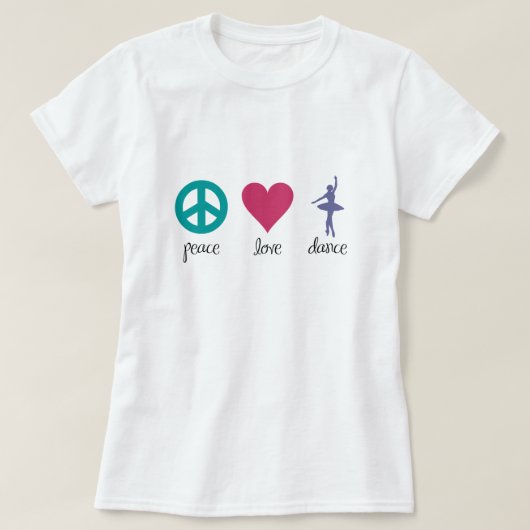 Peace, Love & Dance T-Shirt (Design voorkant)