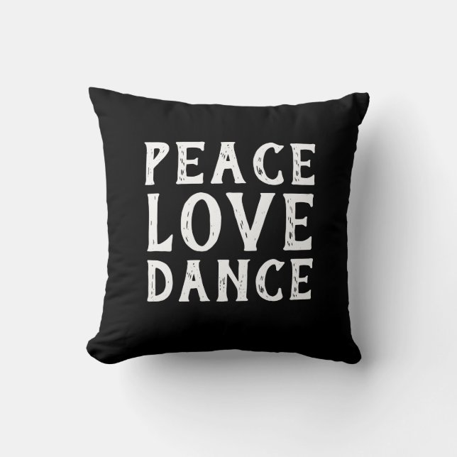 PEACE LOVE DANCE-typografie | Kussen (Voorkant)