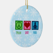 Peace Love Debat Team Ceramic Ornament yoga (Rechts)