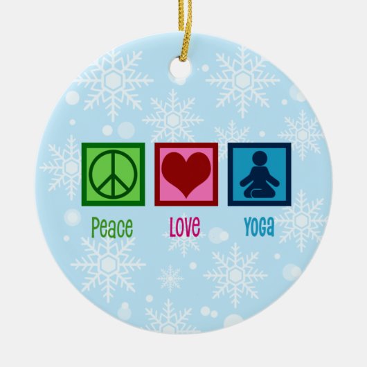 Peace Love Debat Team Ceramic Ornament yoga (Voorkant)