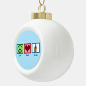 Peace Love Debat Team Keramische Bal Ornament (Rechts)